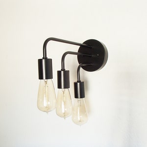 Minimalist Triple Arm Wall Light: Minimalist Parallel Sconce