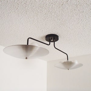 Twin Arm Semi Flush Disk Ceiling Light UL LISTED