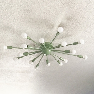 Atomic 16 Arm Flush Mount Ceiling Light Sputnik Mid Century Starburst