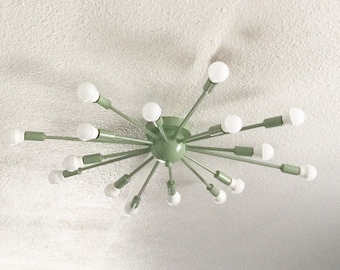 Atomic 16 Arm Flush Mount Ceiling Light Sputnik Mid Century Starburst