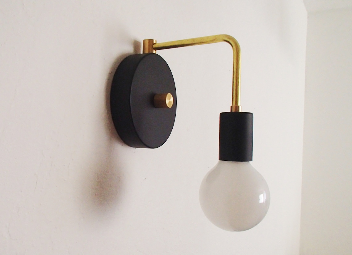 Single Arm Modern Wall Sconce Minimalist Contemporary Etsy