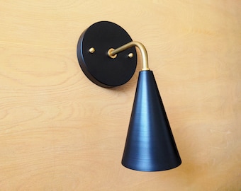 Single Cone Wall Sconce Mid Century Modern Contemporary Bedside Reading Light UL LISTED