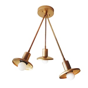 Trio Modern Flush Mount - Contemporary Lighting - Dining Room - Living Room - Minimalist - Rustic