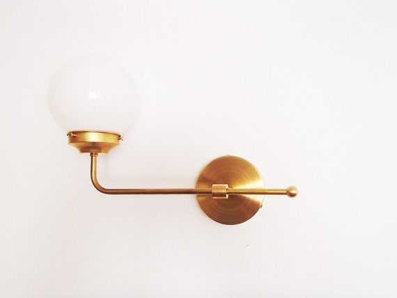 Modern milky sale globe bath sconce