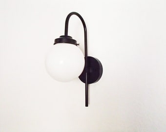 Modern Wall Sconce - Minimalist - Contemporary - Hallway - Bathroom Lighting - Arched Single Globe - Entryway - UL Listed