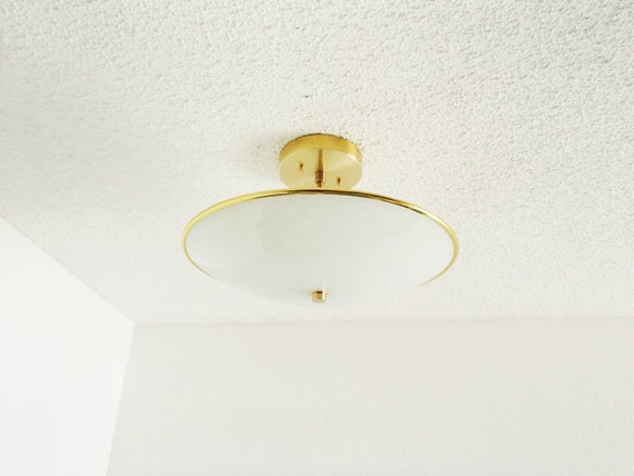 Modern Flush Mount Brass Ceiling Light Living Room Lighting Bedroom Minimalist Contemporary