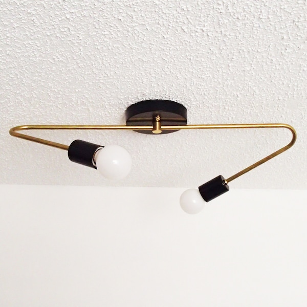 Modern Flush Mount - Ceiling Light - Twin Offset - Mid Century - Atomic - Hallway - Dining Room - Living Room - Bedroom Light - UL LISTED