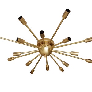 Atomic 16 Arm Flush Mount Ceiling Light Sputnik Modern Mid Century Starburst