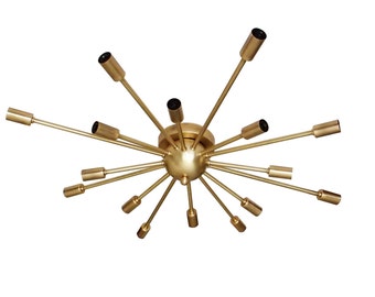 Atomic 16 Arm Flush Mount Ceiling Light Sputnik Modern Mid Century Starburst