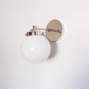 Minimalist Wall Sconce Bedside Bathroom Lighting Entryway Glass Shades Orb Modern Brass Bedroom Hallway UL Listed image 4