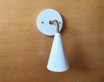 Single Cone Wall Sconce Mid Century Modern Contemporary Bedside Reading Light UL LISTED