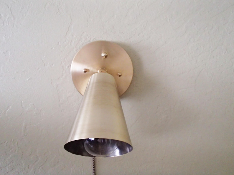 Plugin Atomic Single Cone Wall Sconce Mid Century Modern Etsy
