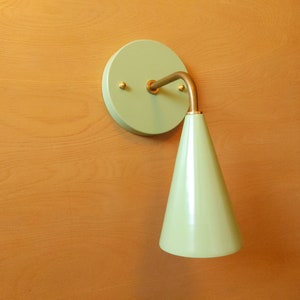 Single Cone Wall Sconce Mid Century Modern Contemporary Bedside Reading Light UL LISTED