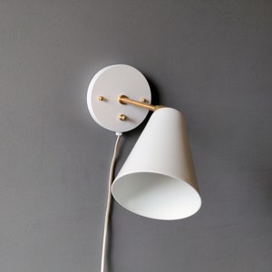 Plug-in Extended Single Cone Wall Sconce Mid Century Modern Spotlight ...