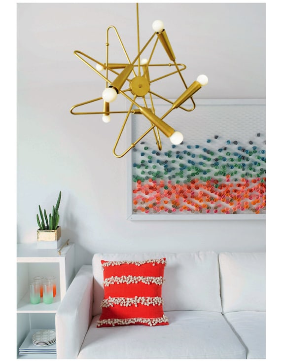 Atomic Ceiling Chandelier - Starburst Light - Orbital - Modern Pendant - Mid Century - Dining Room Lighting - Stilnovo