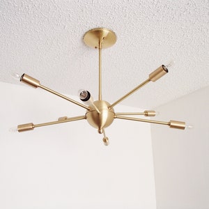 Atomic 8 Arm Starburst Sputnik Ceiling Light UL Listed image 5