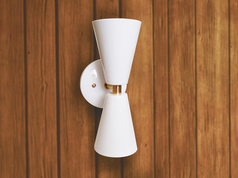 Modern Two-Tone Double Cone Atomic Bowtie Sconce Atomic UL Listed image 4