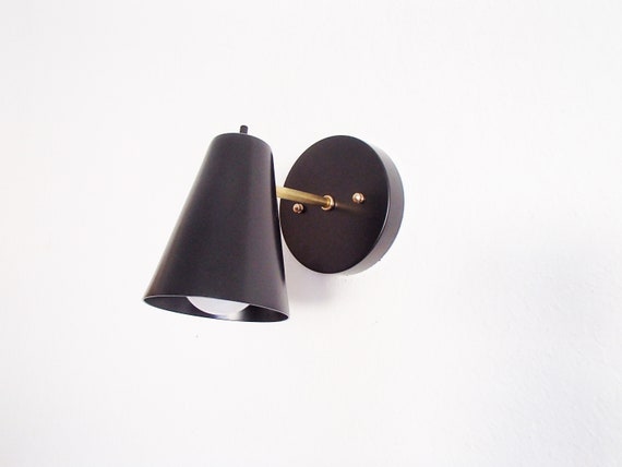 Black wall cheap sconce with shade