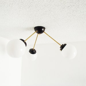 Triple Globe Flush Mount - Modern Ceiling Light - Bathroom Fixture - Dining Room - Rustic - Modern Farmhouse - UL LISTED
