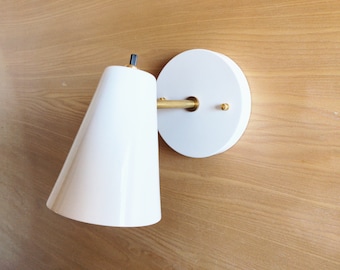 Modern Wall Sconce - Cone Shade Light - Contemporary - Bedside - Bedroom - Reading Lamp - Kids - Living Room - Kitchen - UL Listed