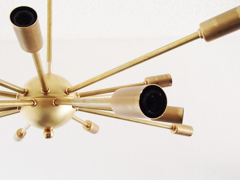 Atomic 16 arm Brass Sputnik Starburst Chandelier UL LISTED image 7