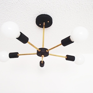 Modern Sputnik - Ceiling Light - 5 Arm - Atomic - Mid Century - Living Room - Bedroom - Kitchen Light - Entryway - Dining Room - UL Listed