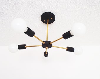 Modern Sputnik - Ceiling Light - 5 Arm - Atomic - Mid Century - Living Room - Bedroom - Kitchen Light - Entryway - Dining Room - UL Listed