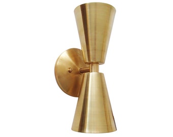 Double Cone Brass Bowtie Wall Sconce Modern UL LISTED