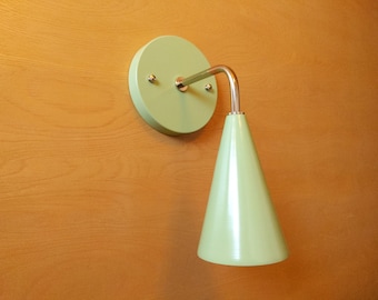Single Cone Wall Sconce Mid Century Modern Contemporary Bedside Reading Light UL LISTED