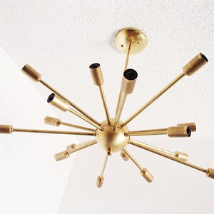 Atomic 16 arm Brass Sputnik Starburst Chandelier UL LISTED image 3