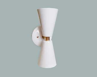 Modern Two-Tone Double Cone Atomic Bowtie Sconce Atomic UL Listed