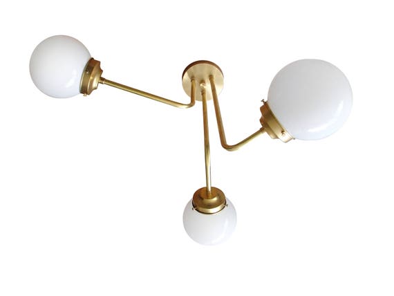 3 globe flush mount cheap light