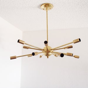 Atomic 16 arm Brass Sputnik Starburst Chandelier UL LISTED image 6