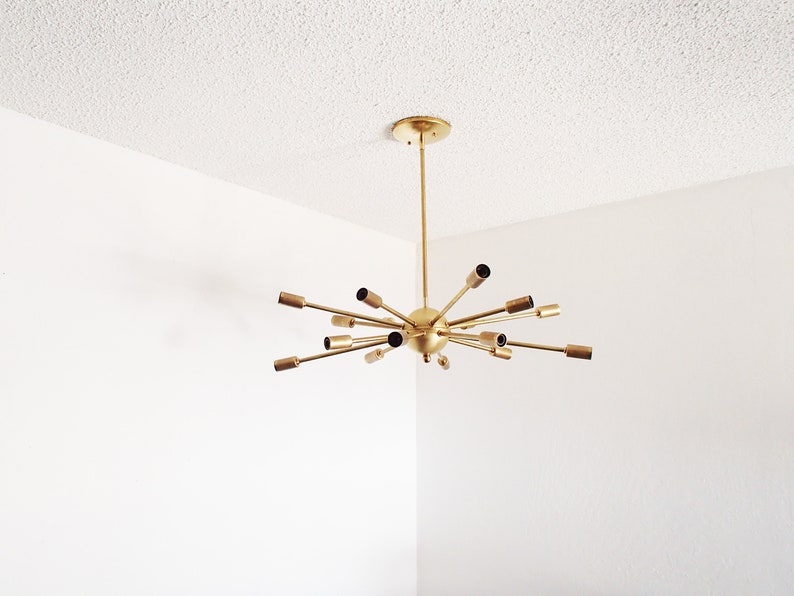 Atomic 16 arm Brass Sputnik Starburst Chandelier UL LISTED image 4