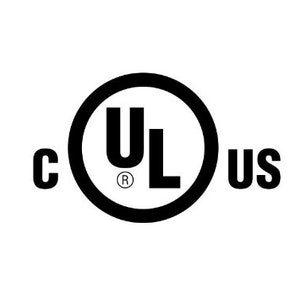 May include: Black and white UL Listed label with the letters "UL" inside a circle and the letters "C US" on either side of the circle.