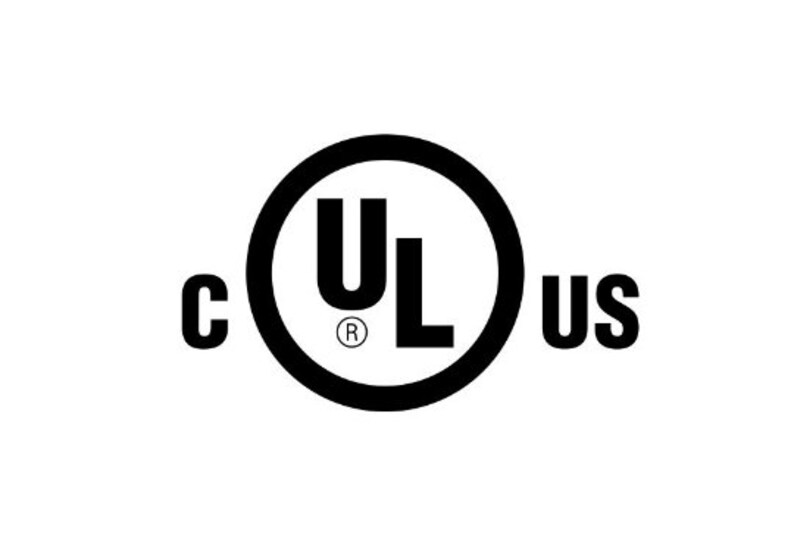 May include: Black and white UL Listed label with the letters "UL" inside a circle and the letters "C US" on either side of the circle.