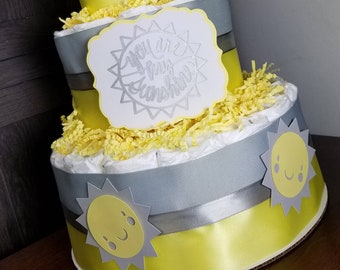 Yellow Diaper Cake Etsy Yellow Diaper Cake Etsy