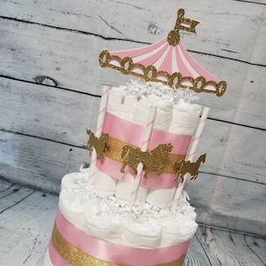 Carousel diaper cake sale