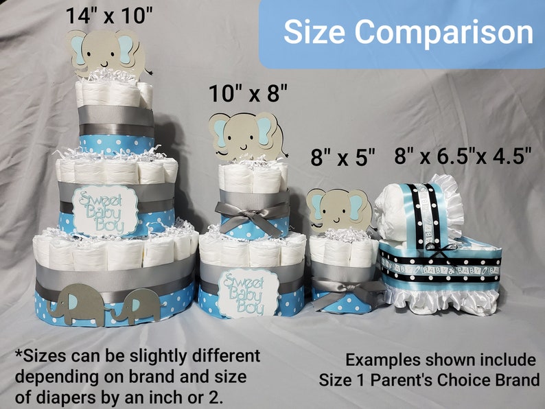 2 Tier Diaper Cake and mini 3 piece set Baby it's Cold Outside Theme Silver Snowflakes Red Blue Pink Winter Theme Baby Shower image 9