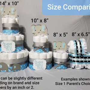 3 Tier Diaper Cake 3 piece set Red White Blue Firecracker theme Diaper Cake for Baby Shower / 4th of July Shower Centerpiece Stars Stripes image 7