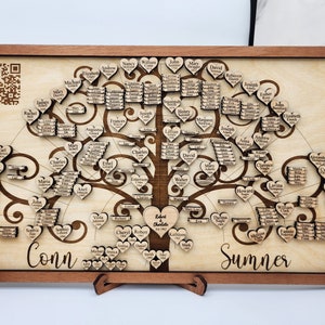 Customized Large Wood Family Tree Plaque - 18" x 10"- Up to 4 Generations of ancestors, their siblings and descendants - Geneaology Tree