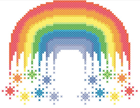 Rainbow Sprinkle Cross-Stitch Pattern - Cross Stitch PDF - Instant Download