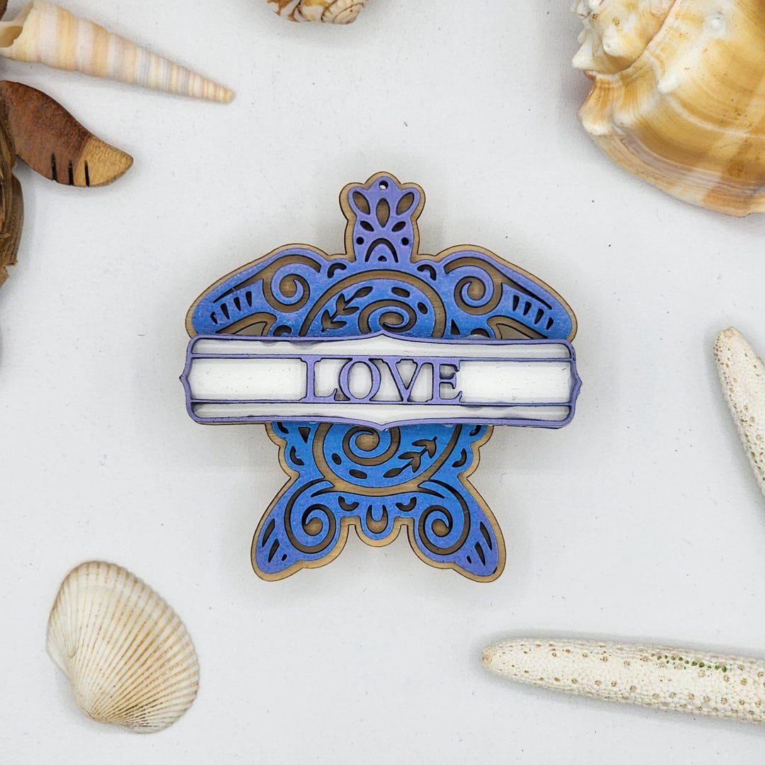 Handmade Sea Turtle Car Vent Clip: Essential Oil Diffuser, Birch Wood ...