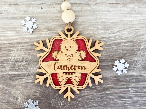 Custom Ornaments for Christmas, Snowman, Reindeer, Gingerbread man, elf, penguin, Glitter Ornaments Personalized Gifts