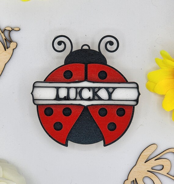 Lucky Ladybug Car Vent Clip with Diffuser foam pad Red Black - Simple Gifts, 3" Wood decor, Mothers Day Gift Grandparents Gift Home Decor
