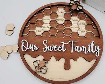 EXTRA Honeycomb Pieces ONLY - for the Personalized Bee Hive Family Tree Signs, Custom Home Decor