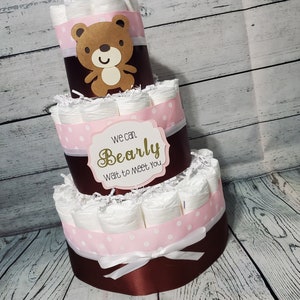 Teddy Bear Diaper Cake: 3-Tier Baby Shower Centerpiece