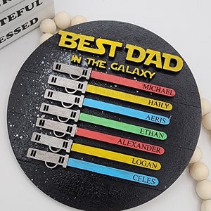 Father&#39;s Day Gift Customized Best Dad in the Galaxy - 6&quot; Round INSERT ONLY - Father&#39;s Day Gift, Best Pop in the Galaxy, Grandpa&#39;s Gift