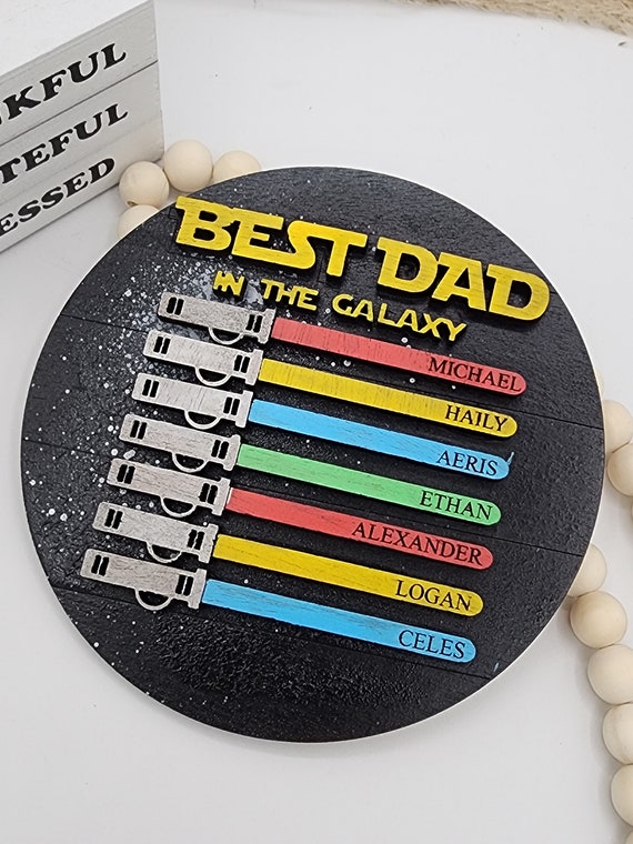 Father's Day Gift Customized Best Dad in the Galaxy - 6" Round INSERT ONLY - Father's Day Gift, Best Pop in the Galaxy, Grandpa's Gift