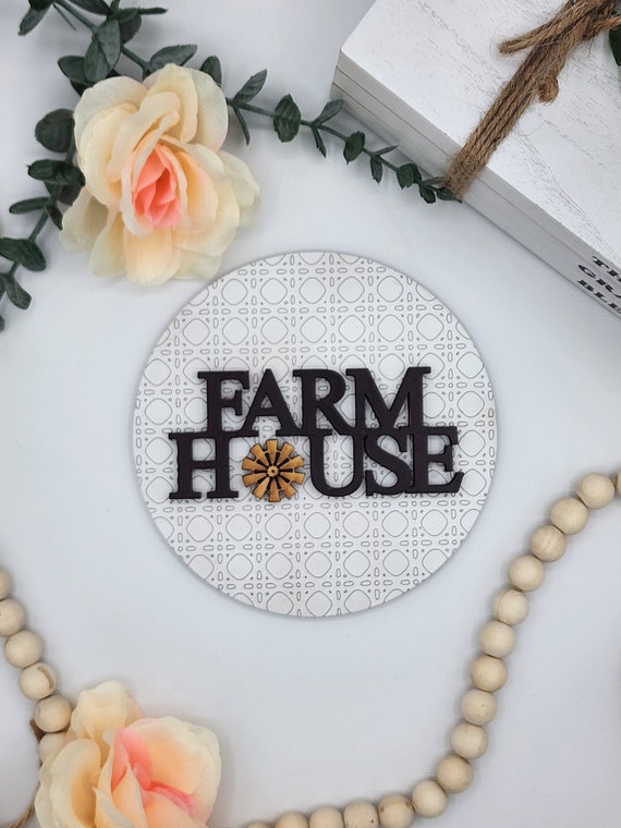 Windmill Farmhouse - 6" Round INSERT ONLY - Farmhouse Windmill Sign,  Home Decor, Signs for Interchangeable Round Frame